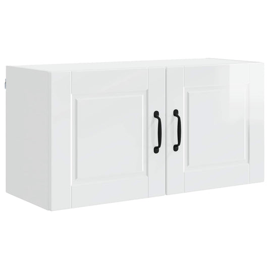 vidaXL Ντουλάπα Κουζίνας με ράφι Υψηλής γυαλάδας λευκό 80 x 31 x 40 εκ