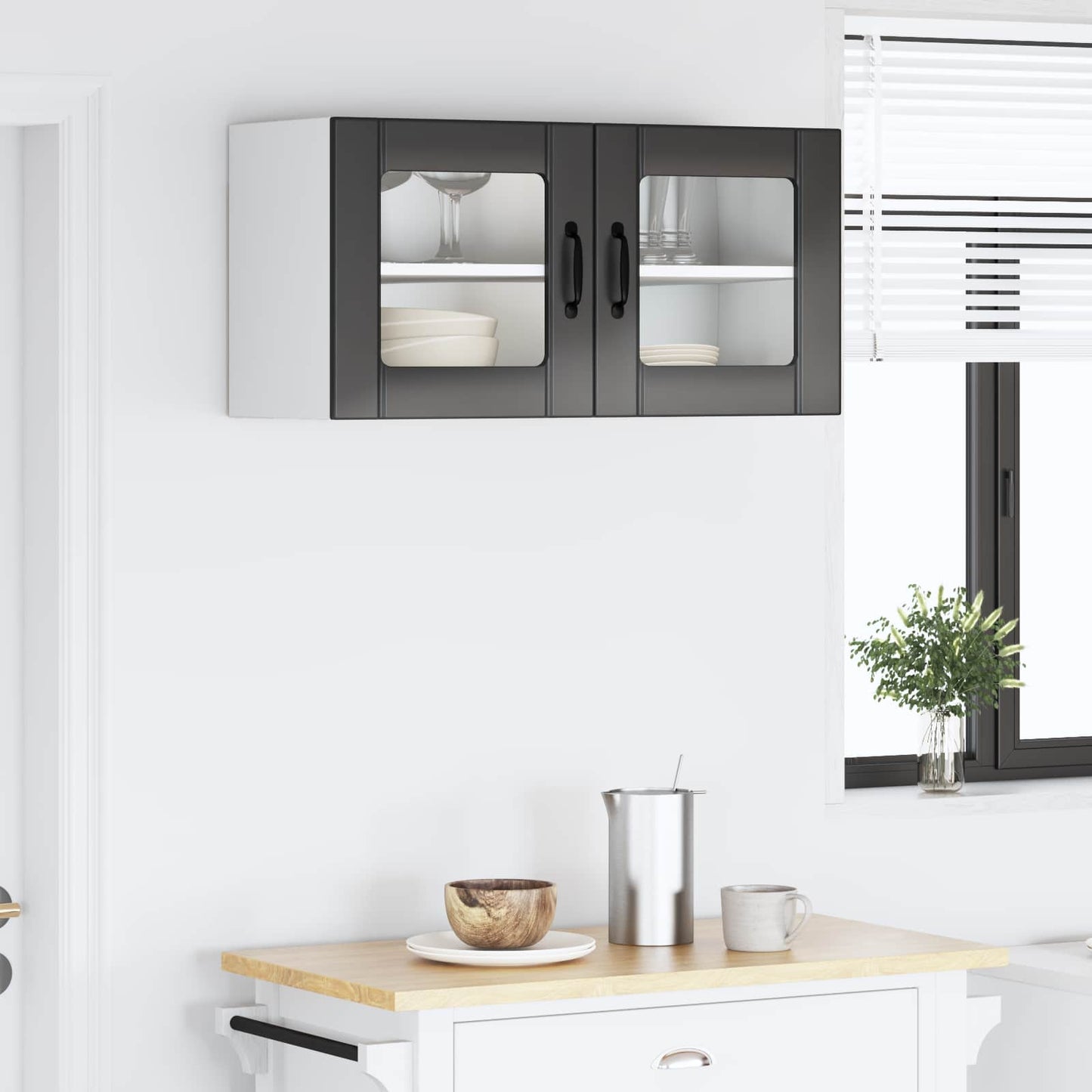 vidaXL Ντουλάπα Κουζίνας Μαύρο 80 x 31 x 40 εκ Επεξεργασμένο ξύλο