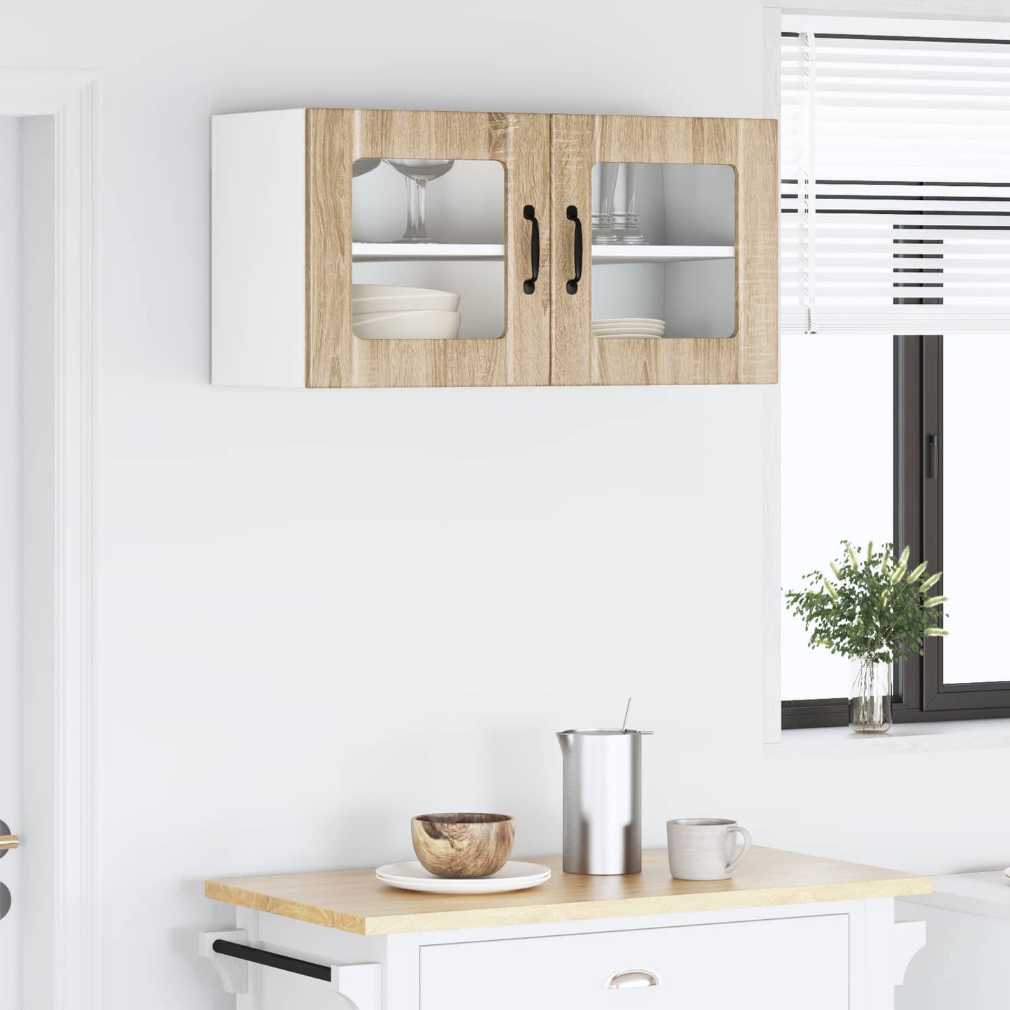 vidaXL Κρεμαστό ντουλάπι κουζίνας με ράφι Δρύς Sonoma 80 x 31 x 40 εκ