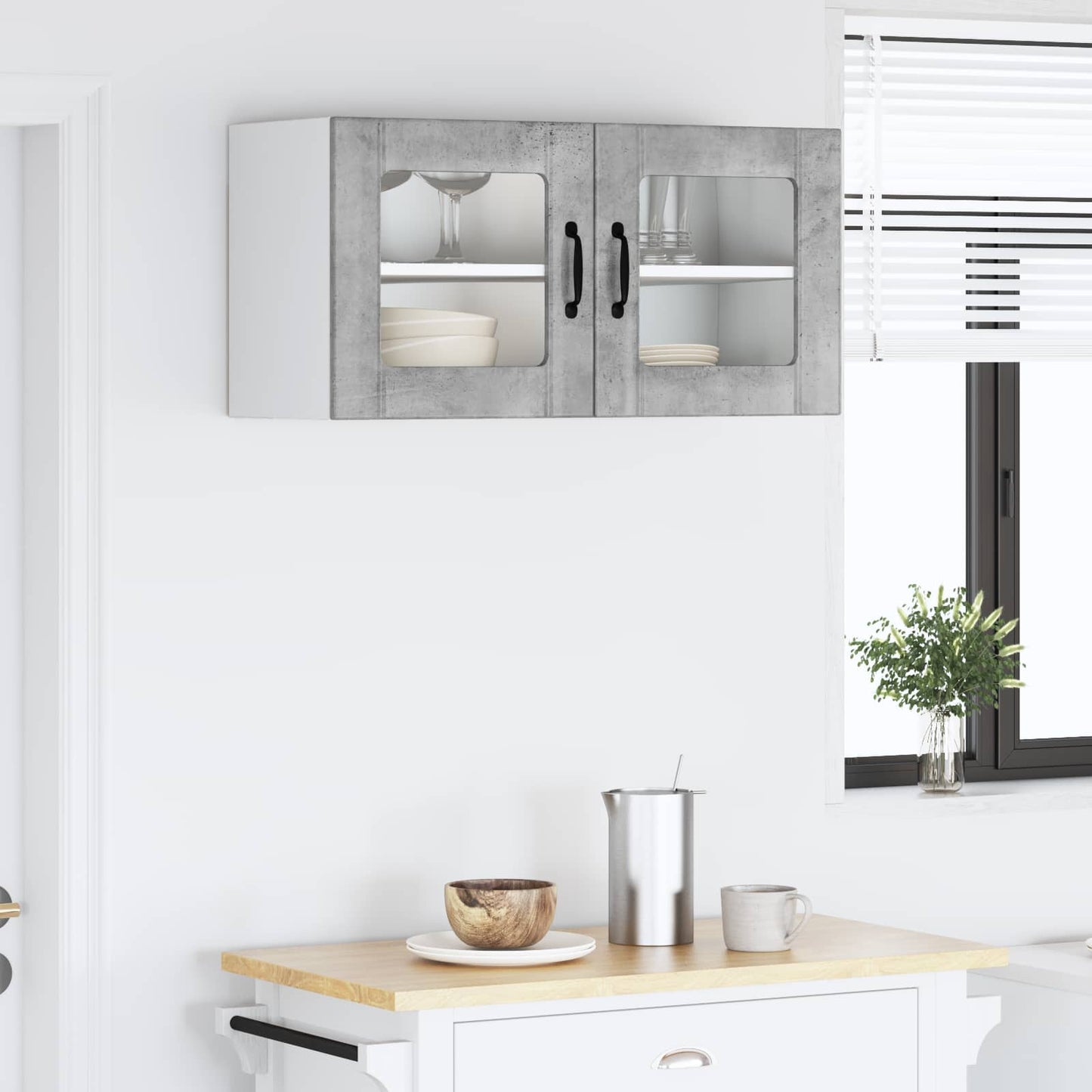 vidaXL Ραφιέρα τοίχου PORTO Σκυρόδεμα Γκρι 80 x 31 x 40 εκ