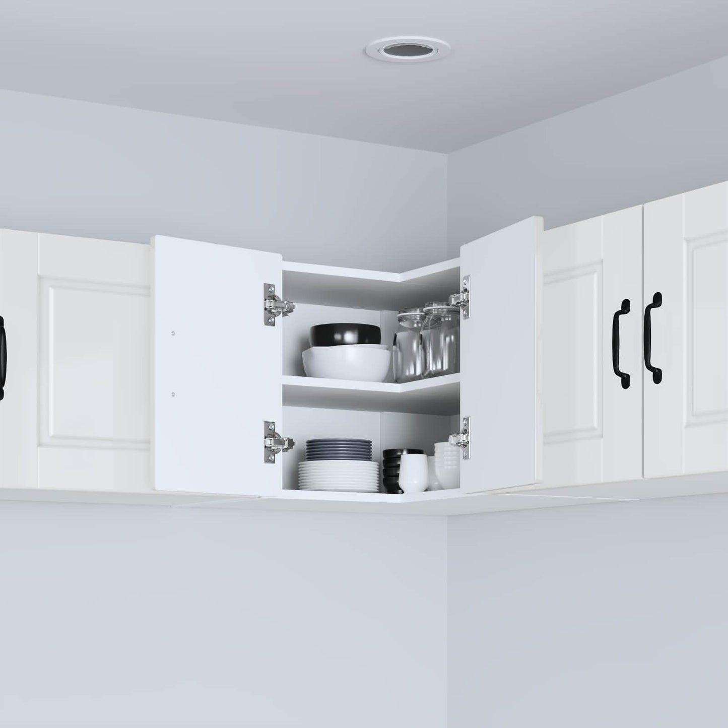 vidaXL Ντουλάπα Κουζίνας Υψηλής γυαλάδας λευκό 57 x 57 x 40 εκ.