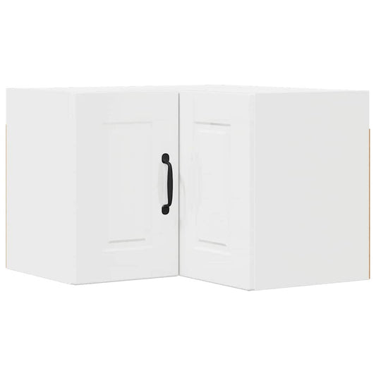 vidaXL Κρεμαστό ντουλάπι κουζίνας με ράφι Υψηλής γυαλάδας λευκό