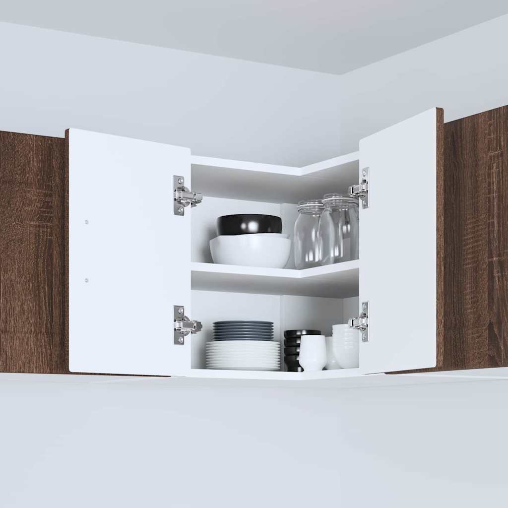 vidaXL Κρεμαστό ντουλάπι κουζίνας με ράφι Καφέ δρυς 57 x 57 x 40 εκ.