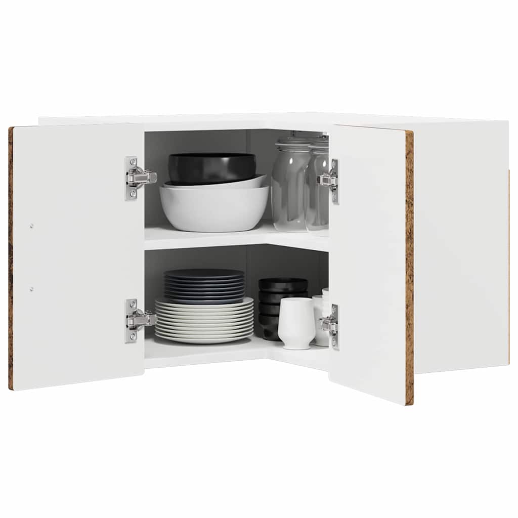 vidaXL Κρεμαστό ντουλάπι κουζίνας με ράφι Παλιό Ξύλο 57 x 57 x 40 εκ.