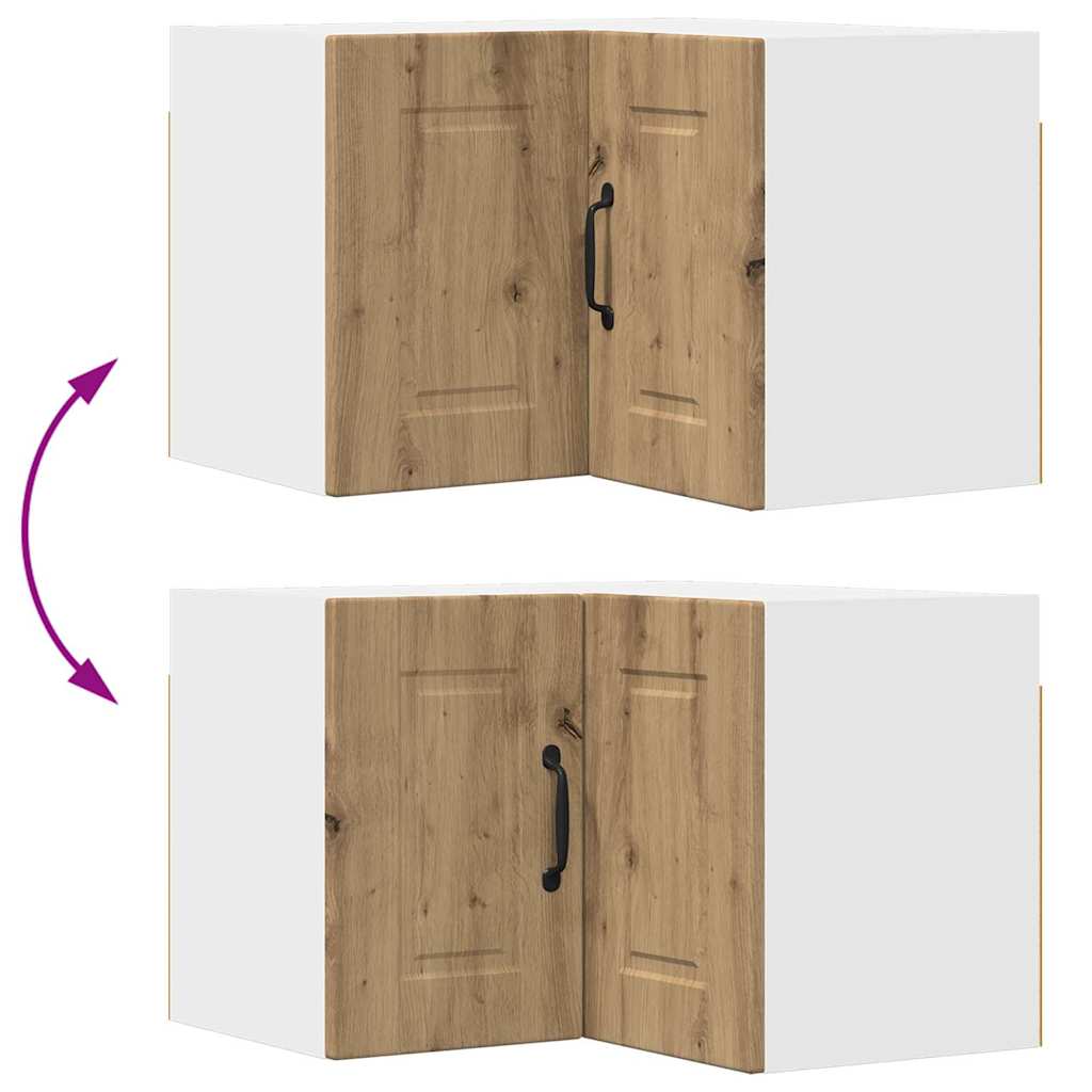 vidaXL Κρεμαστό ντουλάπι κουζίνας με ράφι Artisan Oak 57 x 57 x 40 εκ.