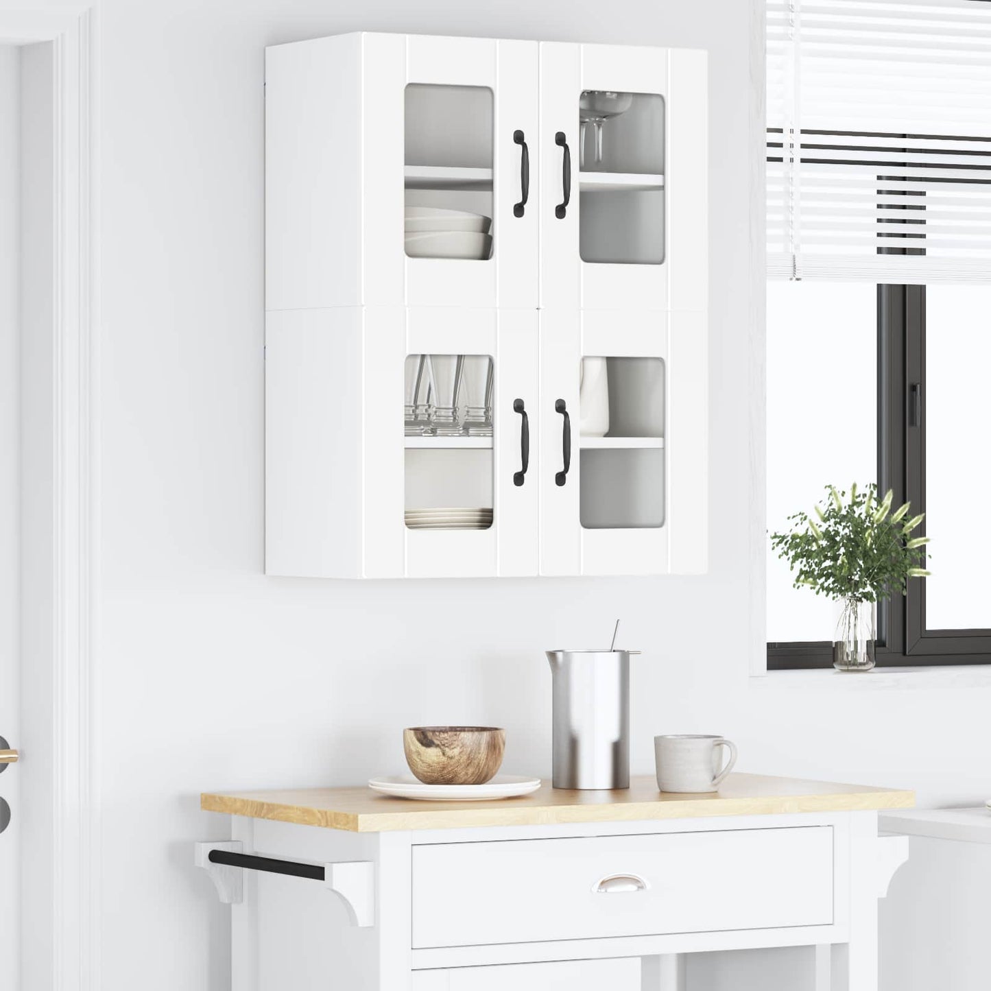 vidaXL Ραφιέρα τοίχου PORTO Λευκό 60 x 31 x 40 εκ Επεξεργασμένο Ξύλο