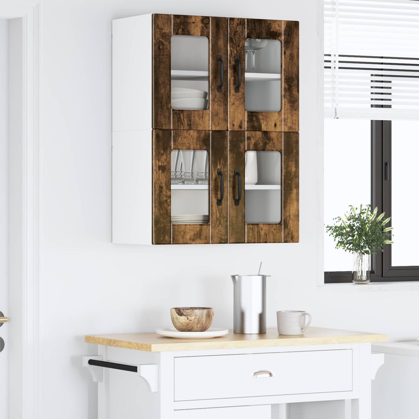 vidaXL Ραφιέρα τοίχου PORTO Καπνιστό Δρύς 60 x 31 x 40 εκ