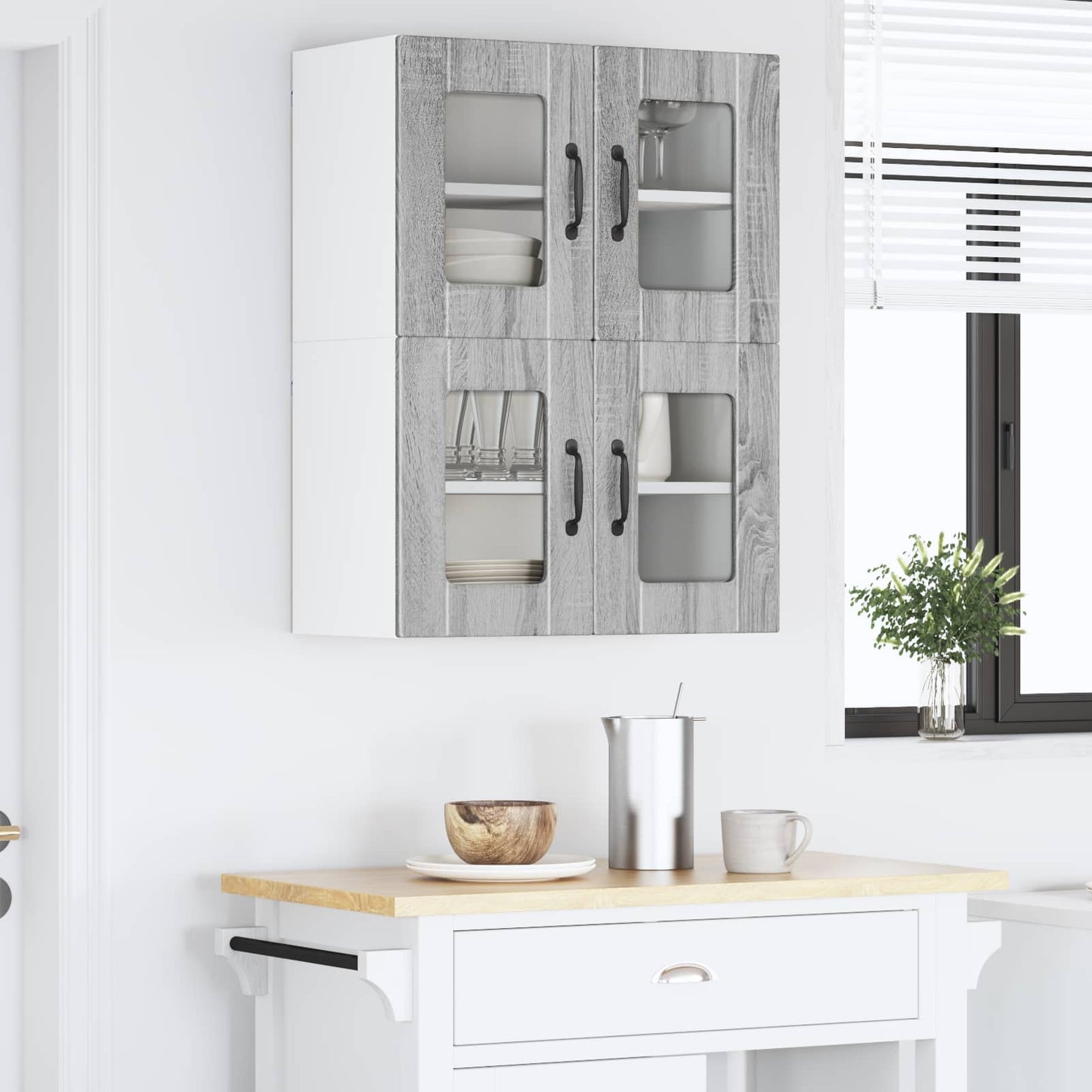 vidaXL Ραφιέρα τοίχου PORTO Γκρίζο Σονομα 60 x 31 x 40 εκ