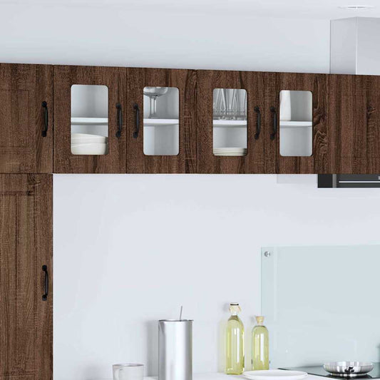 vidaXL Κρεμαστό ντουλάπι κουζίνας με ράφι Καφέ δρυς 60 x 31 x 40 εκ