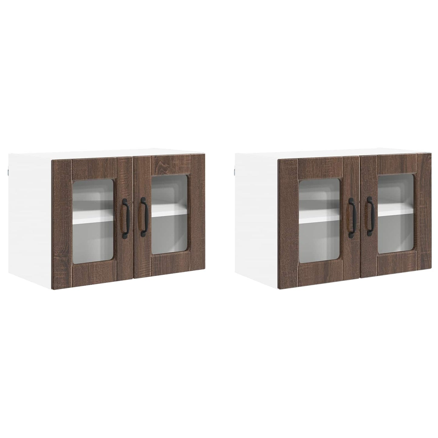 vidaXL Ραφιέρα τοίχου 2 pcs Καφέ δρυς 60 x 31 x 40 εκ