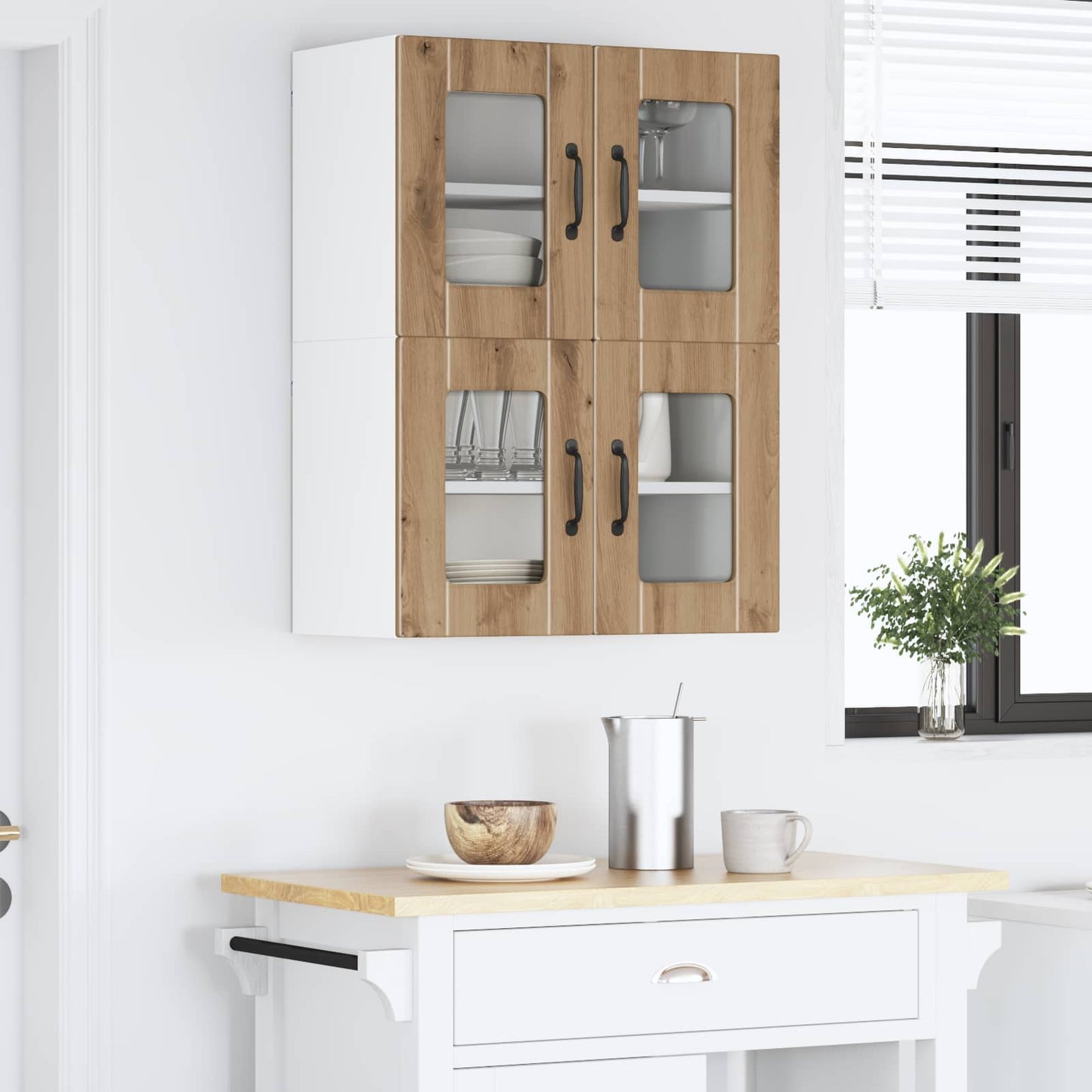 vidaXL Ραφιέρα τοίχου PORTO 2 τμχ. Artisan Oak Επεξεργασμένο Ξύλο