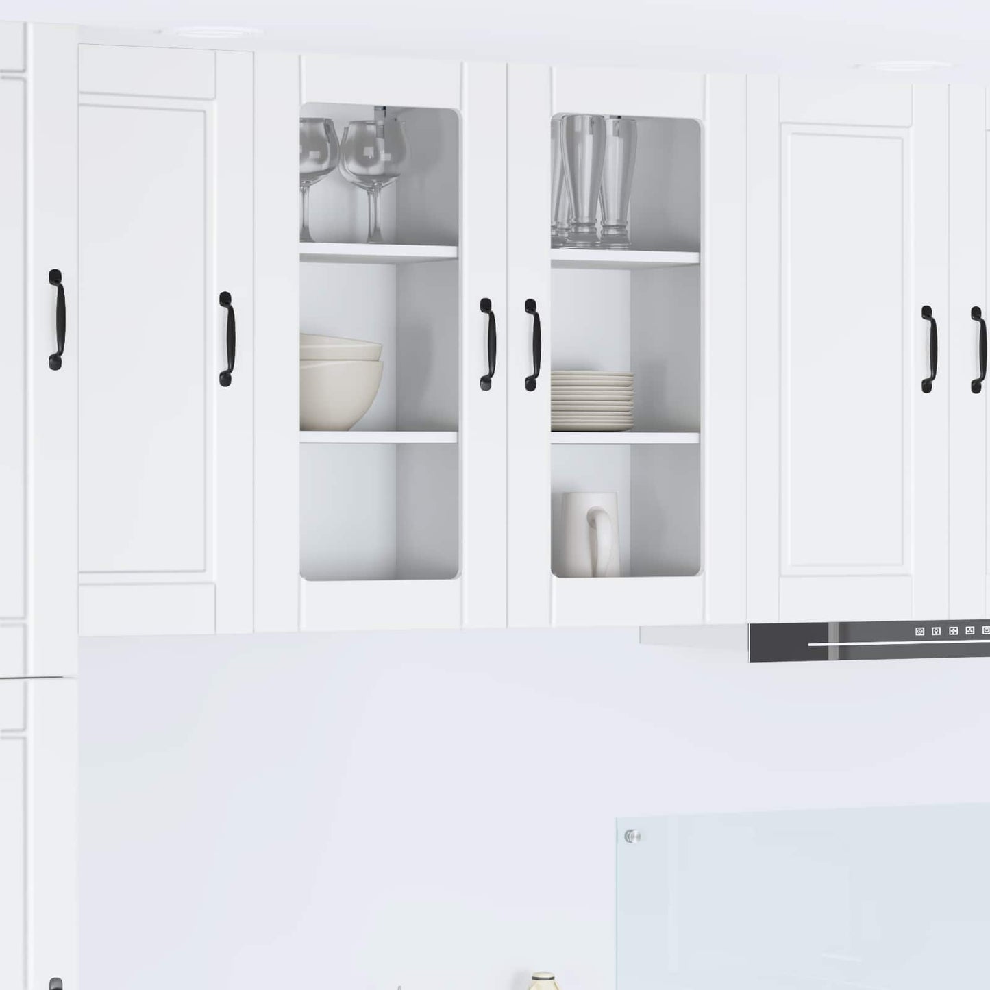 vidaXL Ντουλάπα Κουζίνας με ράφι με πόρτα 2 pcs Λευκό 40 x 31 x 80 εκ.