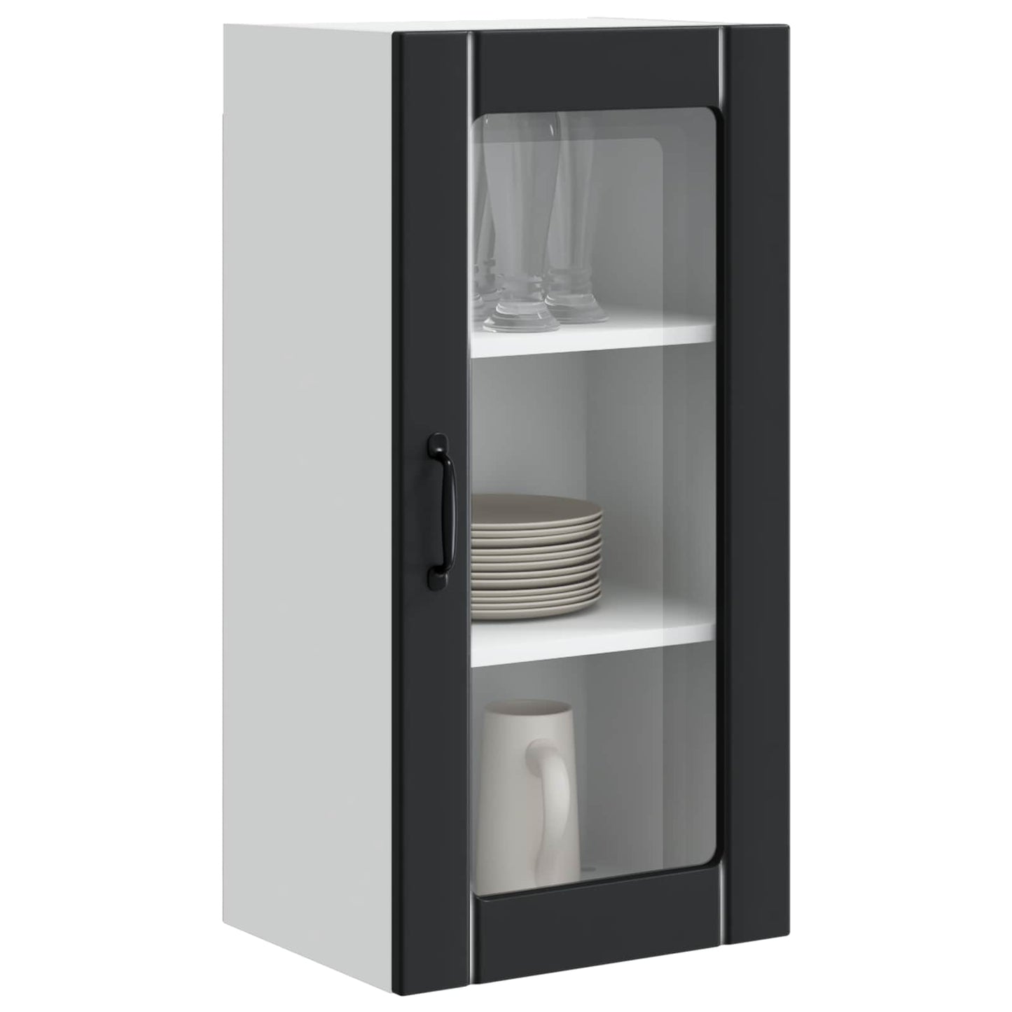 vidaXL Ντουλάπα Κουζίνας με ράφι με πόρτα 2 pcs Μαύρο 40 x 31 x 80 εκ.