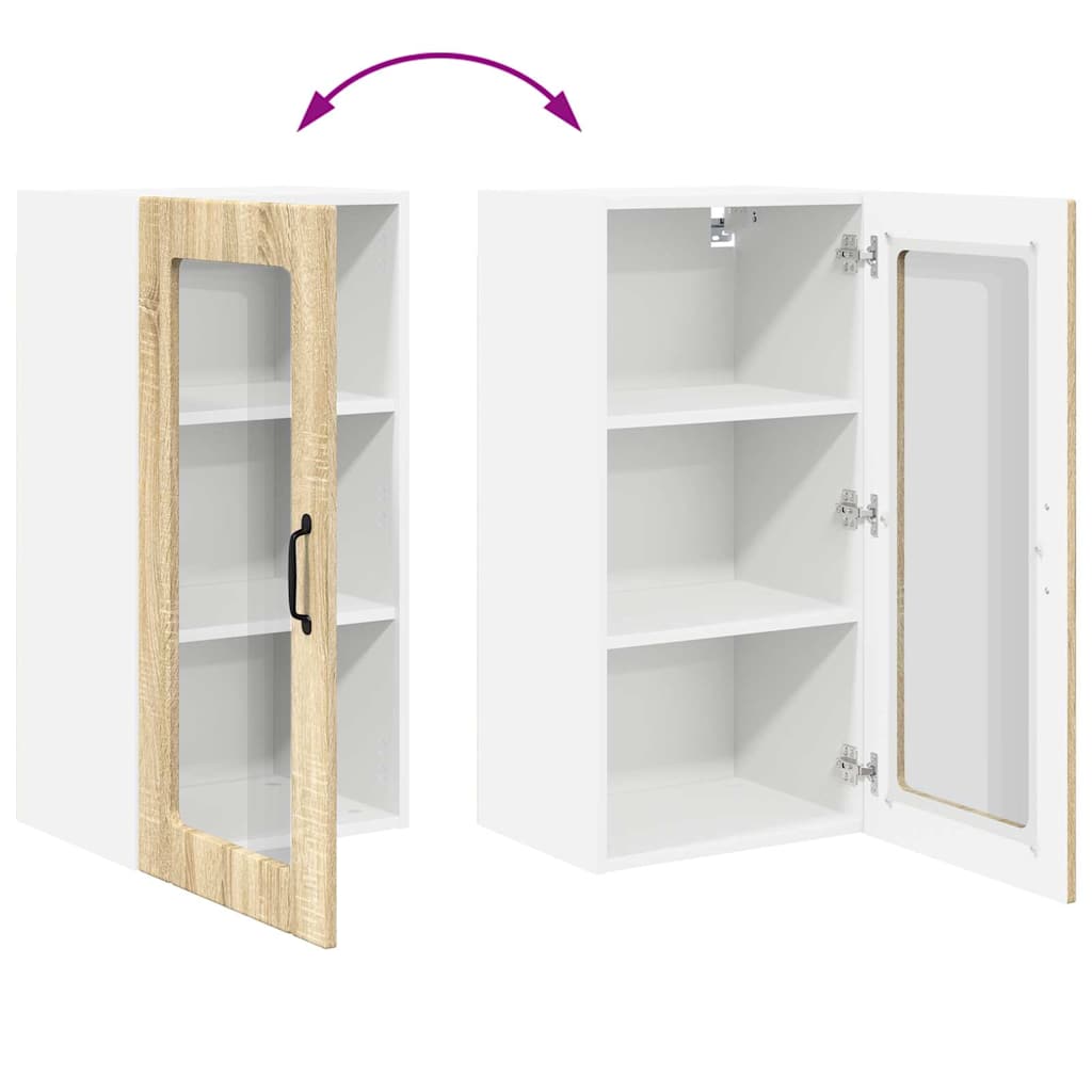 vidaXL Κρεμαστό ντουλάπι κουζίνας με ράφι Δρύς Sonoma 40 x 31 x 80 εκ.