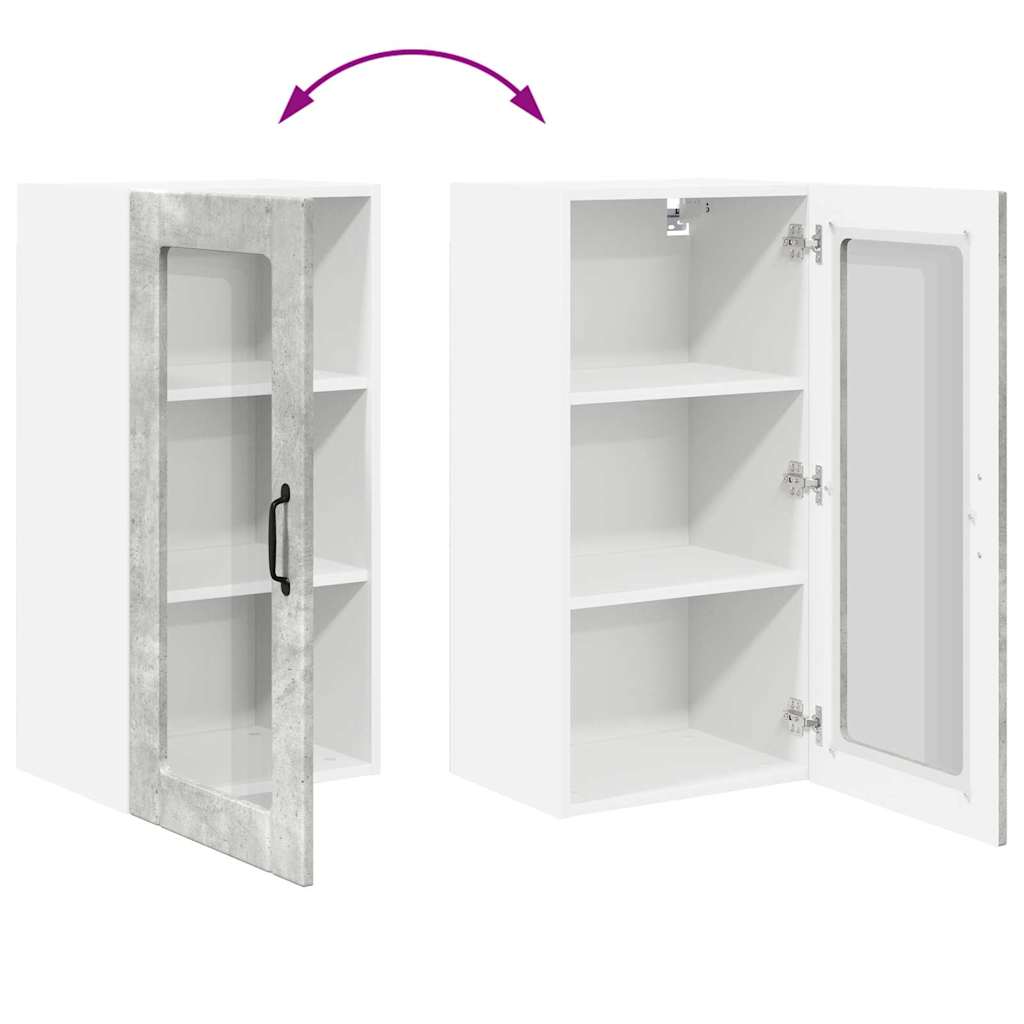 vidaXL Κρεμαστό ντουλάπι κουζίνας Σκυρόδεμα Γκρι 40 x 31 x 80 εκ.