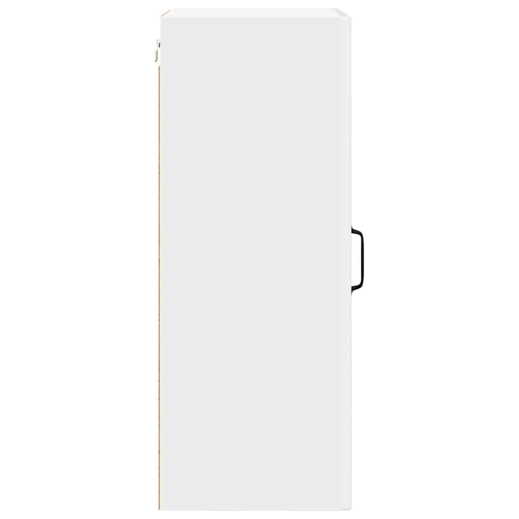 vidaXL Κρεμαστό ντουλάπι κουζίνας με ράφι 2 pcs Υψηλής γυαλάδας λευκό