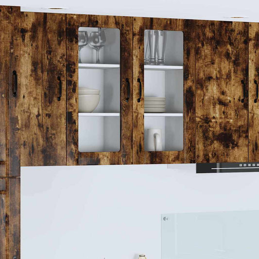 vidaXL Κρεμαστό ντουλάπι κουζίνας Καπνιστό Δρύς 40 x 31 x 80 εκ.