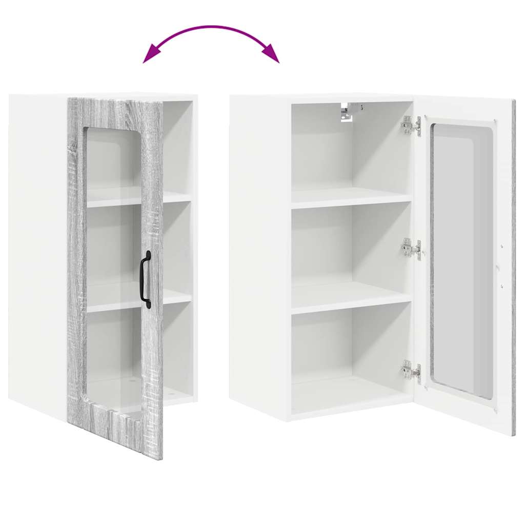 vidaXL Κρεμαστό ντουλάπι κουζίνας Γκρίζο Σονομα 40 x 31 x 80 εκ.