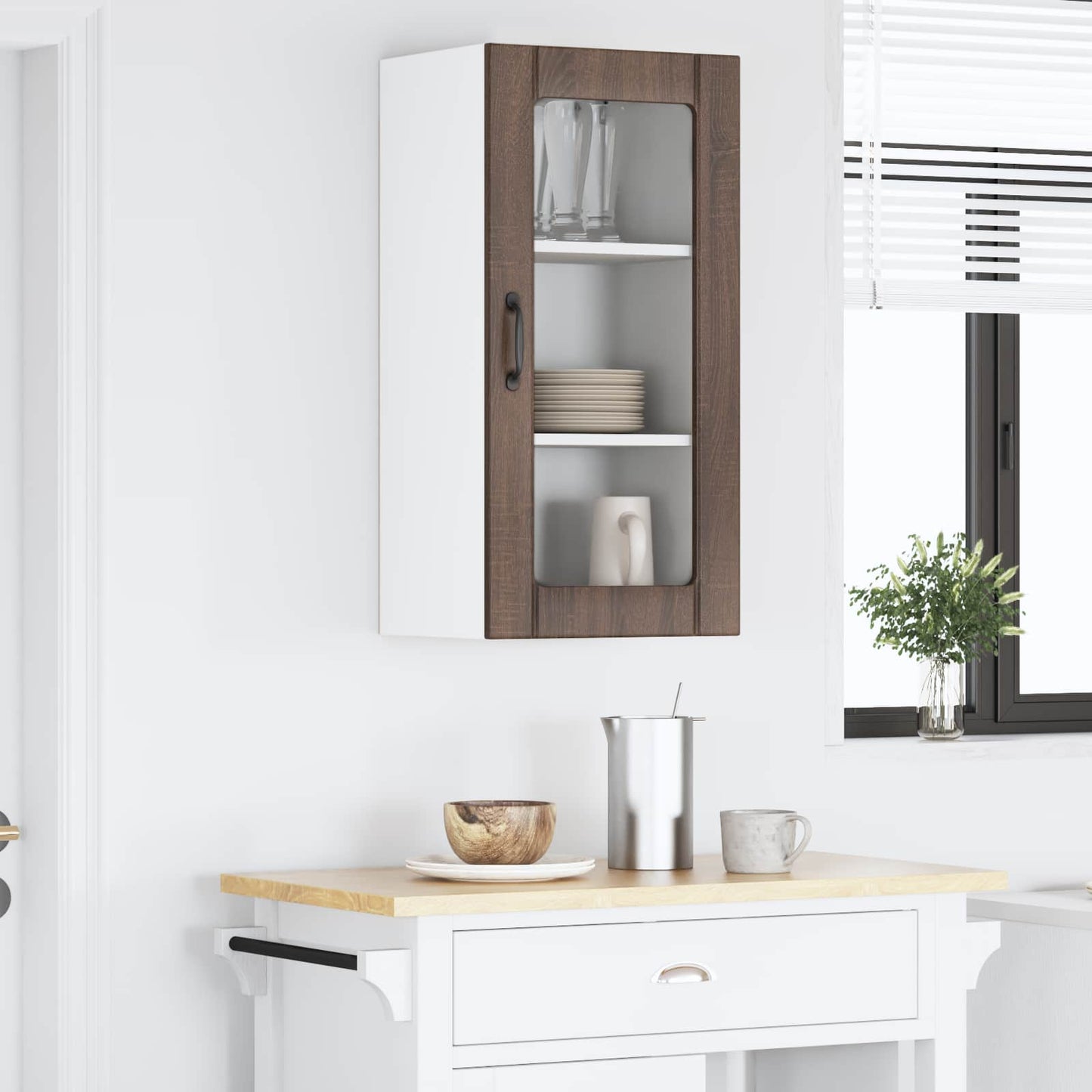vidaXL Ραφιέρα τοίχου Καφέ δρυς 40 x 31 x 80 εκ. Επεξεργασμένο ξύλο