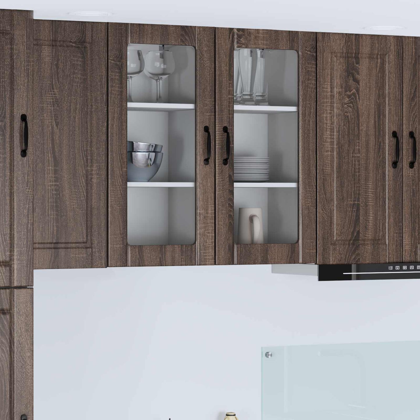vidaXL Ραφιέρα τοίχου 2 pcs Καφέ δρυς 40 x 31 x 80 εκ.