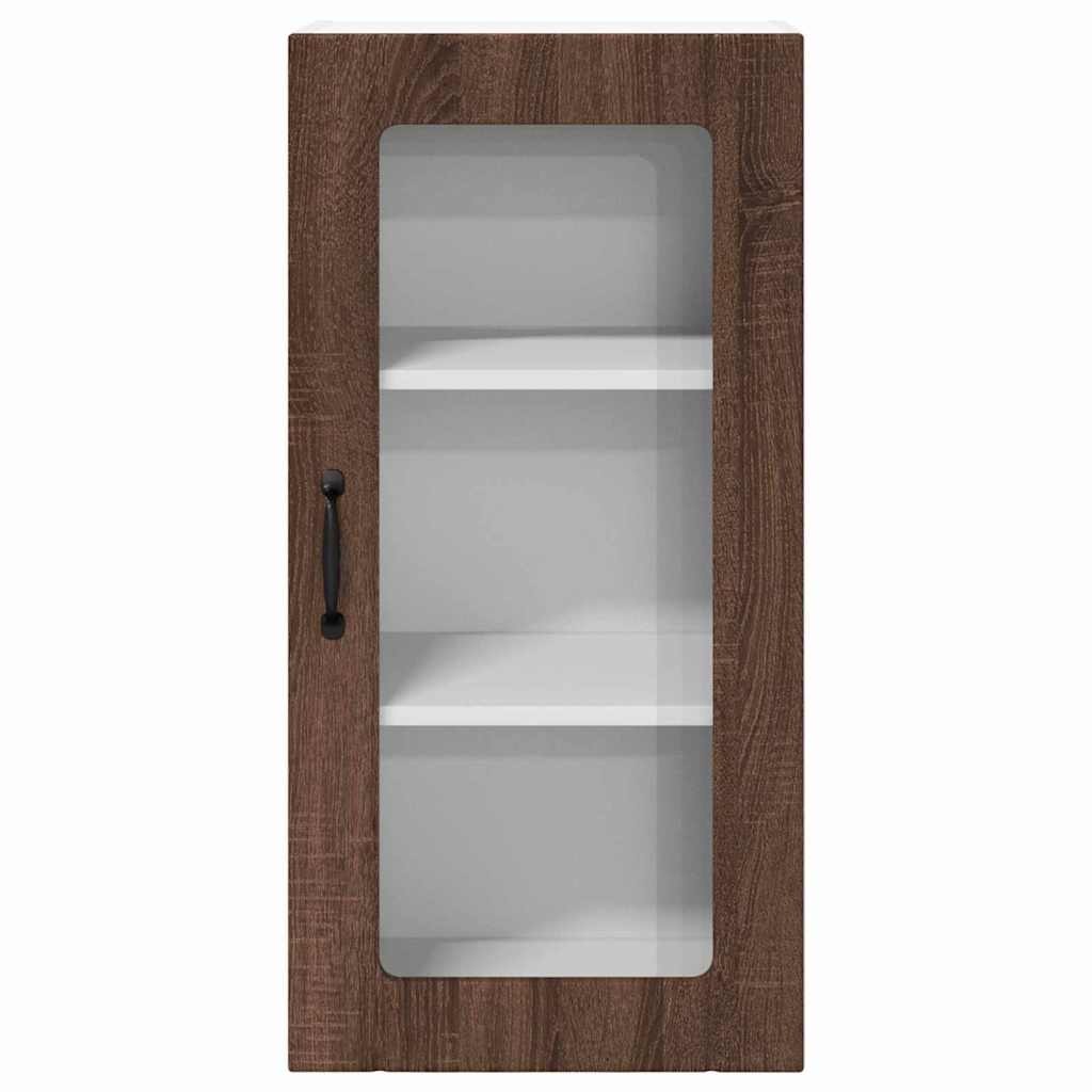 vidaXL Κρεμαστό ντουλάπι κουζίνας 2 pcs Καφέ δρυς 40 x 31 x 80 εκ.