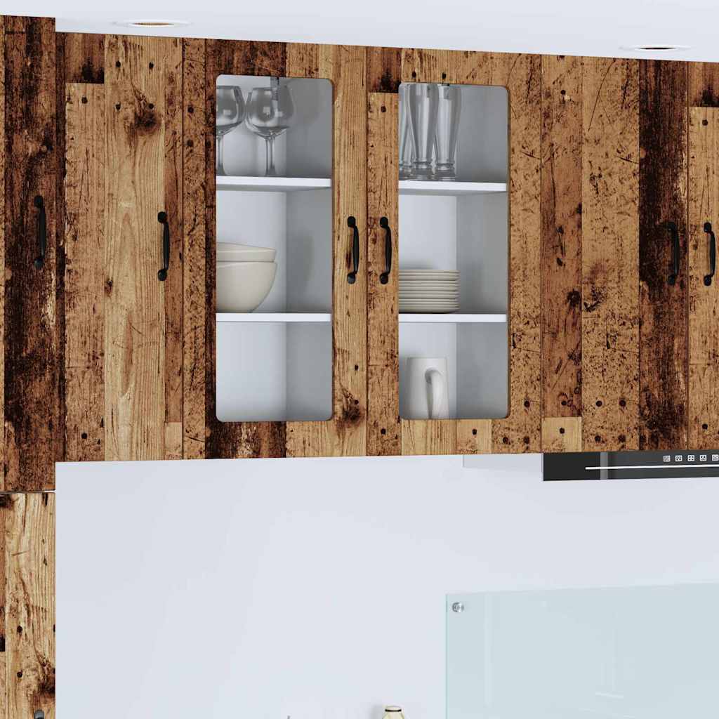 vidaXL Κρεμαστό ντουλάπι κουζίνας 2 pcs Παλιό Ξύλο 40 x 31 x 80 εκ.