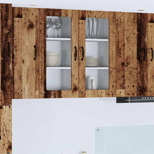 vidaXL Κρεμαστό ντουλάπι κουζίνας 2 pcs Παλιό Ξύλο 40 x 31 x 80 εκ.