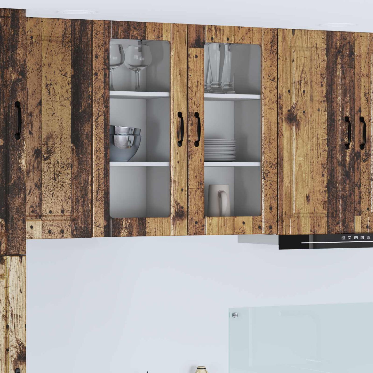 vidaXL Ραφιέρα τοίχου 2 pcs Παλιό ξύλο 40 x 31 x 80 εκ.