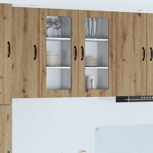 vidaXL Κρεμαστό ντουλάπι κουζίνας με ράφι Artisan Oak 40 x 31 x 80 εκ.