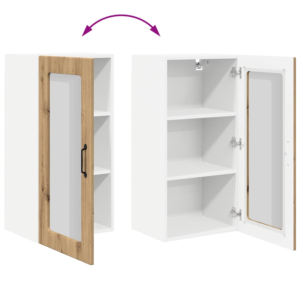 vidaXL Κρεμαστό ντουλάπι κουζίνας με ράφι Artisan Oak 40 x 31 x 80 εκ.