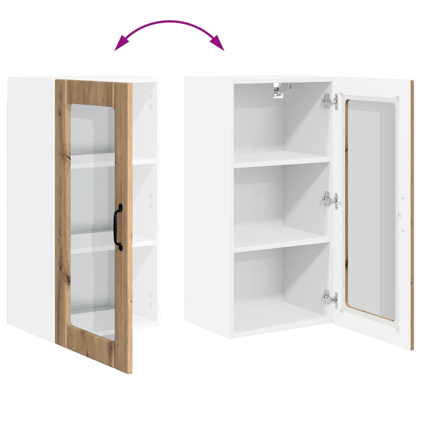 vidaXL Ραφιέρα τοίχου Artisan Oak 40 x 31 x 80 εκ. Επεξεργασμένο ξύλο