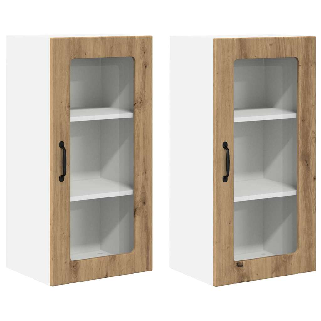 vidaXL Κρεμαστό ντουλάπι κουζίνας 2 pcs Artisan Oak 40 x 31 x 80 εκ.
