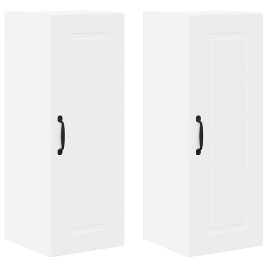 vidaXL Κρεμαστό ντουλάπι κουζίνας με ράφι 2 pcs Λευκό 30 x 31 x 80 εκ.