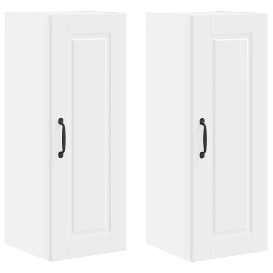 vidaXL Ντουλάπα Κουζίνας με ράφι με πόρτα 2 pcs Λευκό 30 x 31 x 80 εκ.