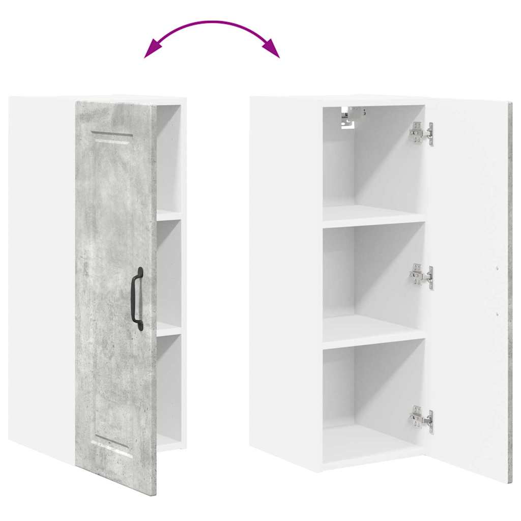 vidaXL Κρεμαστό ντουλάπι κουζίνας Σκυρόδεμα Γκρι 30 x 31 x 80 εκ.