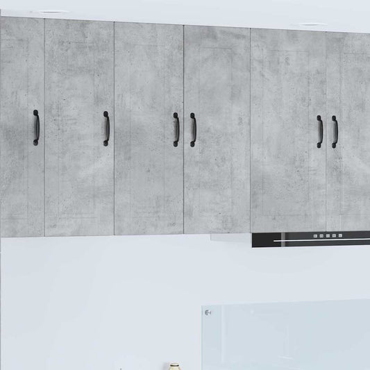 vidaXL Κρεμαστό ντουλάπι κουζίνας με ράφι 2 pcs Σκυρόδεμα Γκρι