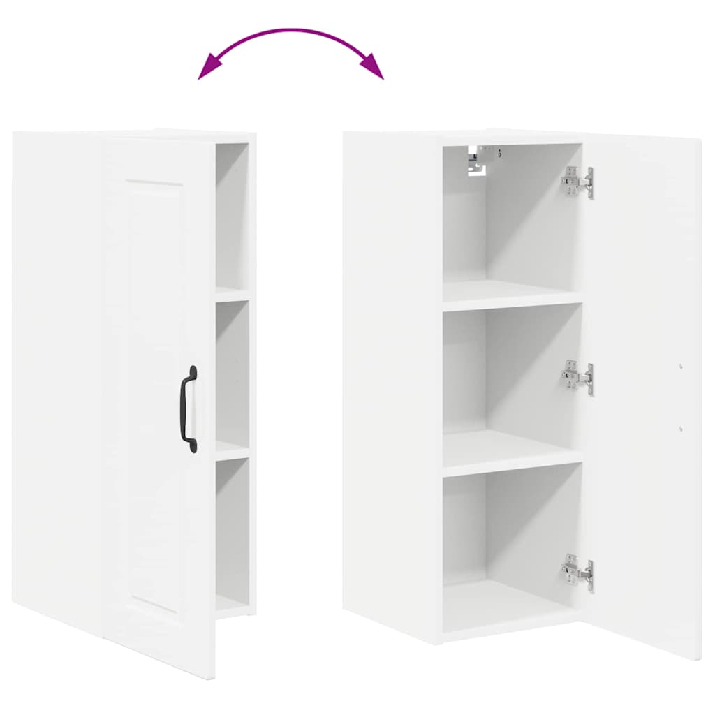 vidaXL Κρεμαστό ντουλάπι κουζίνας με ράφι Υψηλής γυαλάδας λευκό