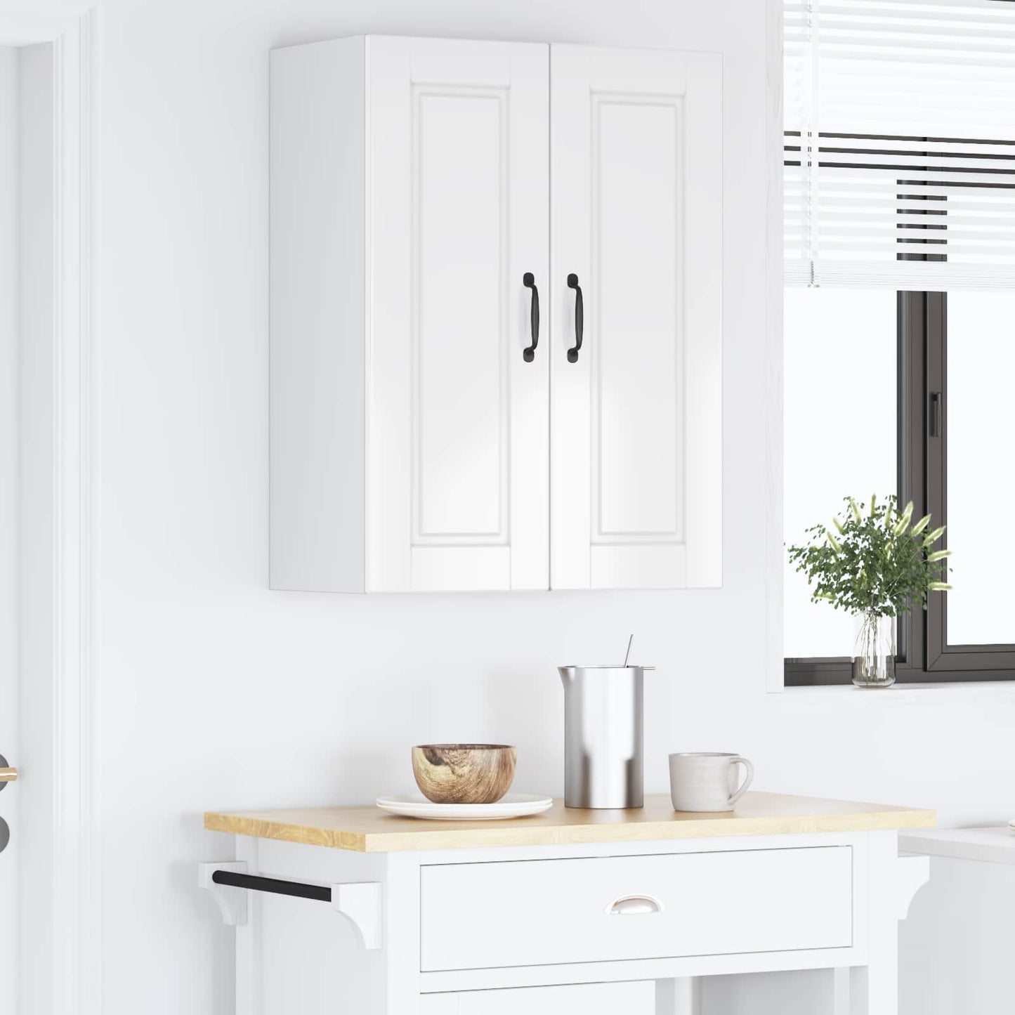 vidaXL Ντουλάπα Κουζίνας 2 pcs Υψηλής γυαλάδας λευκό 30 x 31 x 80 εκ.