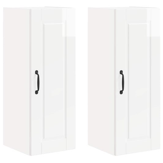 vidaXL Ντουλάπα Κουζίνας 2 pcs Υψηλής γυαλάδας λευκό 30 x 31 x 80 εκ.