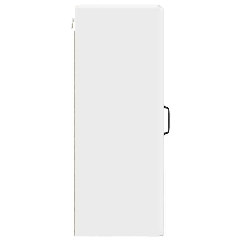 vidaXL Κρεμαστό ντουλάπι κουζίνας με ράφι 2 pcs Υψηλής γυαλάδας λευκό