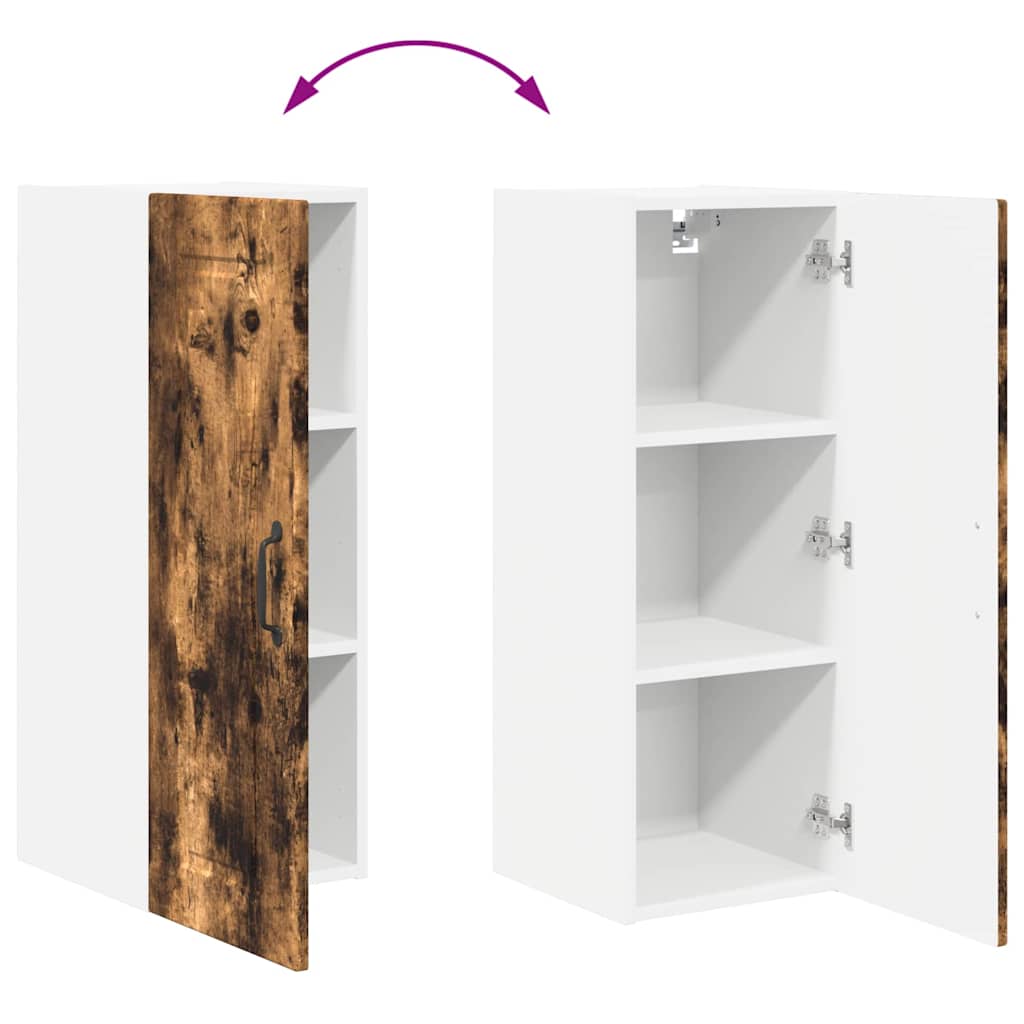 vidaXL Κρεμαστό ντουλάπι κουζίνας Καπνιστό Δρύς 30 x 31 x 80 εκ.