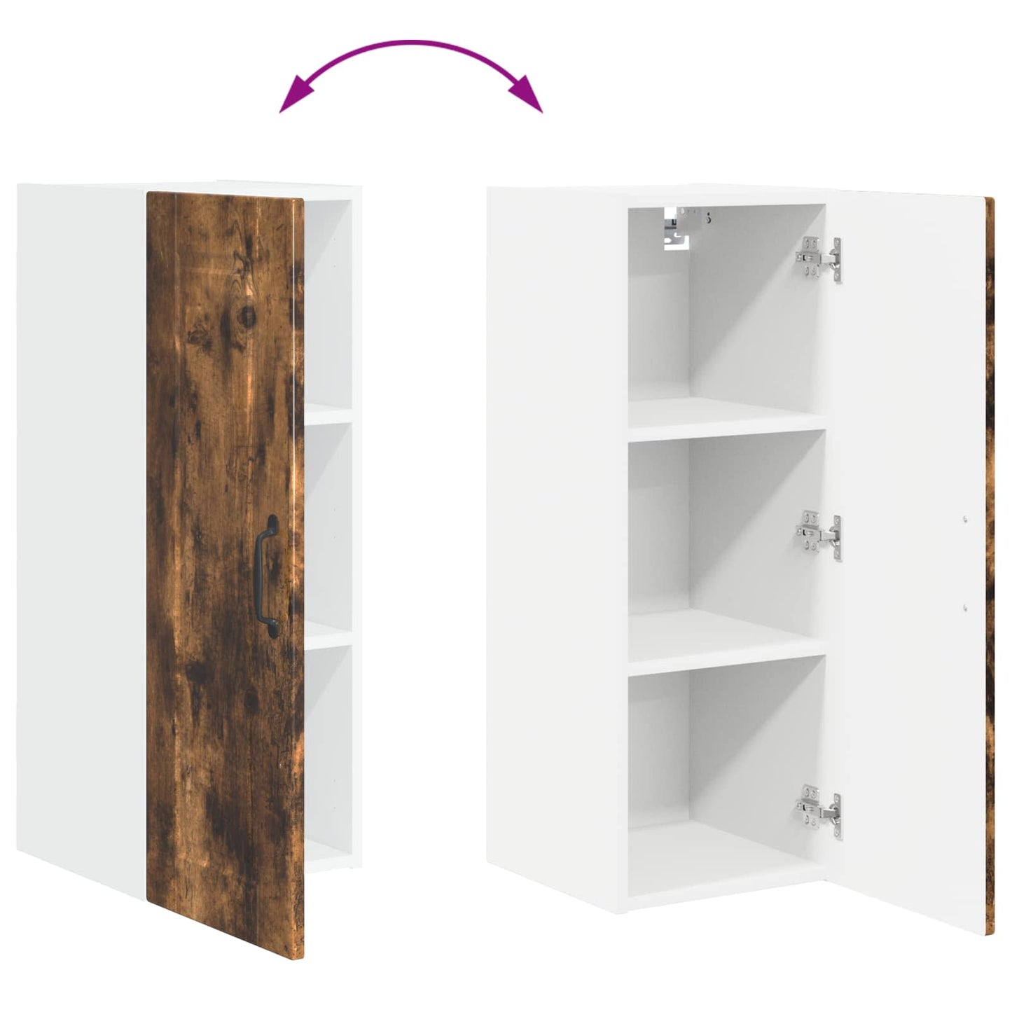 vidaXL Ντουλάπα Κουζίνας με ράφι Καπνιστό Δρύς 30 x 31 x 80 εκ.