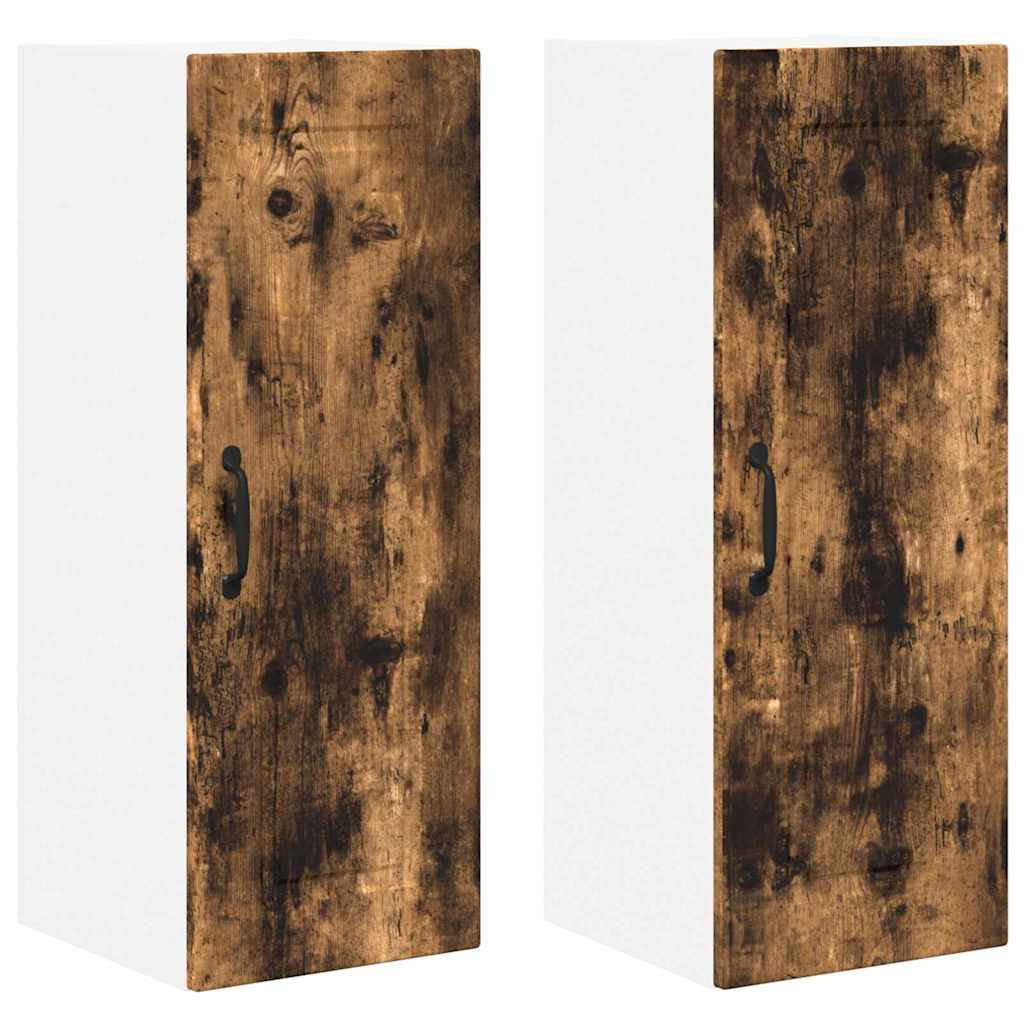 vidaXL Κρεμαστό ντουλάπι κουζίνας 2 pcs Καπνιστό Δρύς 30 x 31 x 80 εκ.