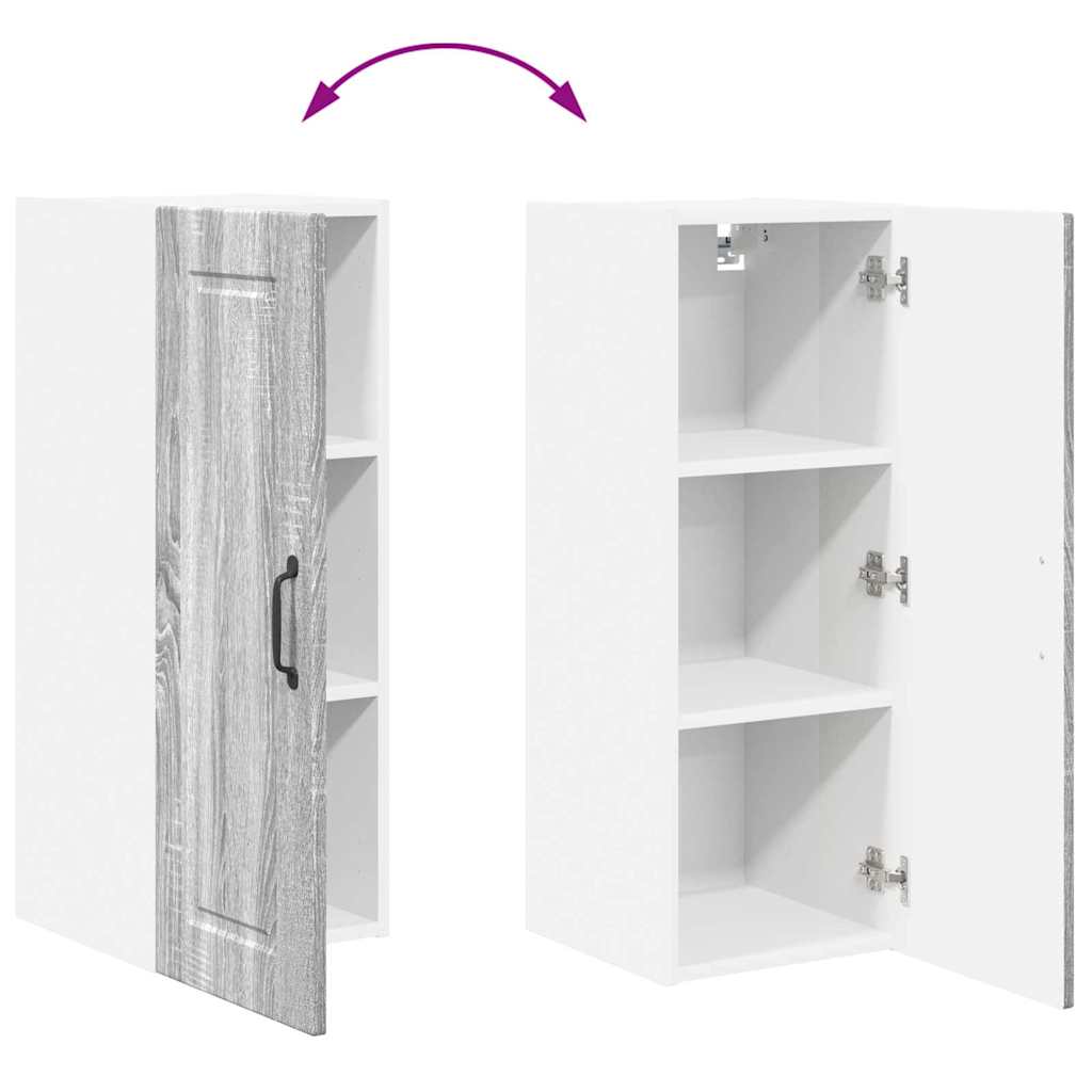 vidaXL Κρεμαστό ντουλάπι κουζίνας Γκρίζο Σονομα 30 x 31 x 80 εκ.