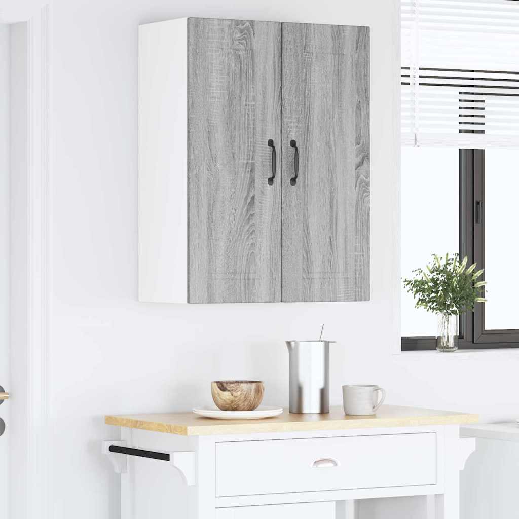 vidaXL Κρεμαστό ντουλάπι κουζίνας 2 pcs Γκρίζο Σονομα 30 x 31 x 80 εκ.