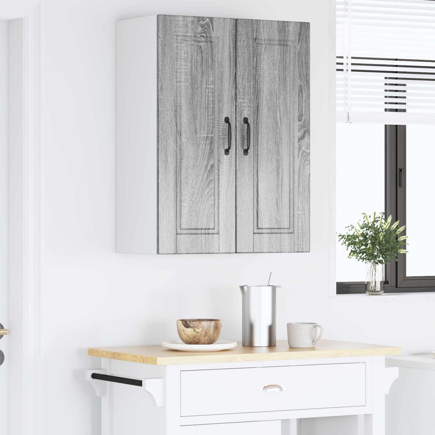 vidaXL Ντουλάπα Κουζίνας με ράφι 2 pcs Γκρίζο Σονομα 30 x 31 x 80 εκ.