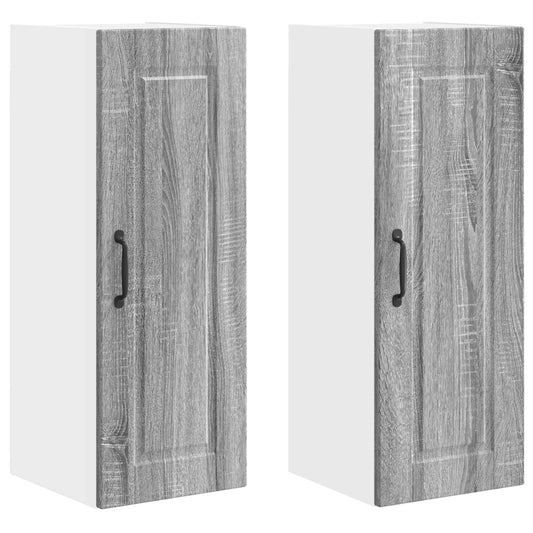 vidaXL Ντουλάπα Κουζίνας με ράφι 2 pcs Γκρίζο Σονομα 30 x 31 x 80 εκ.