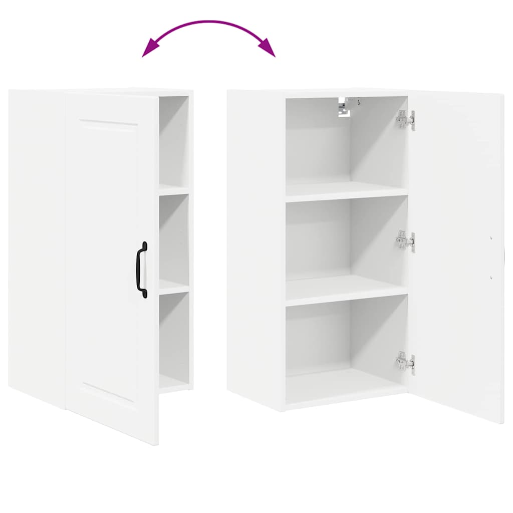 vidaXL Κρεμαστό ντουλάπι κουζίνας με ράφι Λευκό 40 x 31 x 80 εκ.