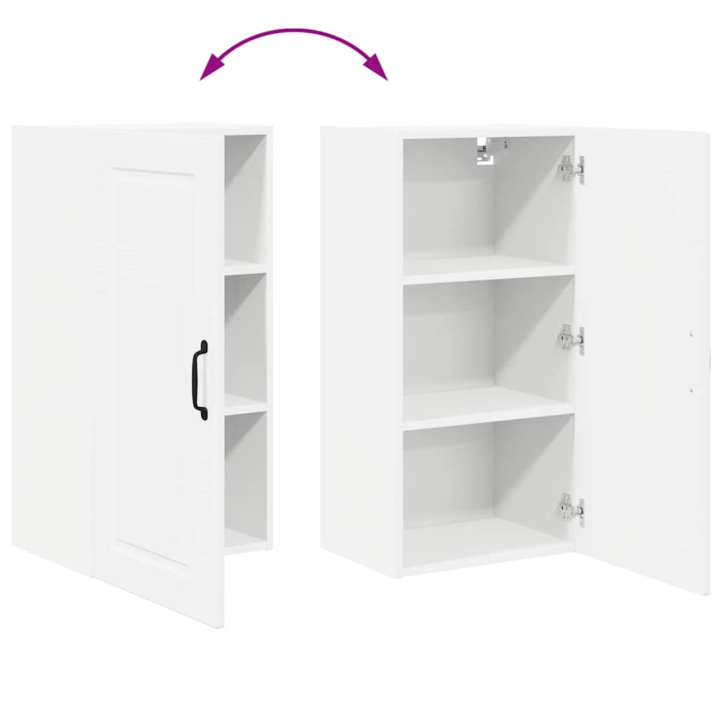 vidaXL Κρεμαστό ντουλάπι κουζίνας με ράφι Υψηλής γυαλάδας λευκό