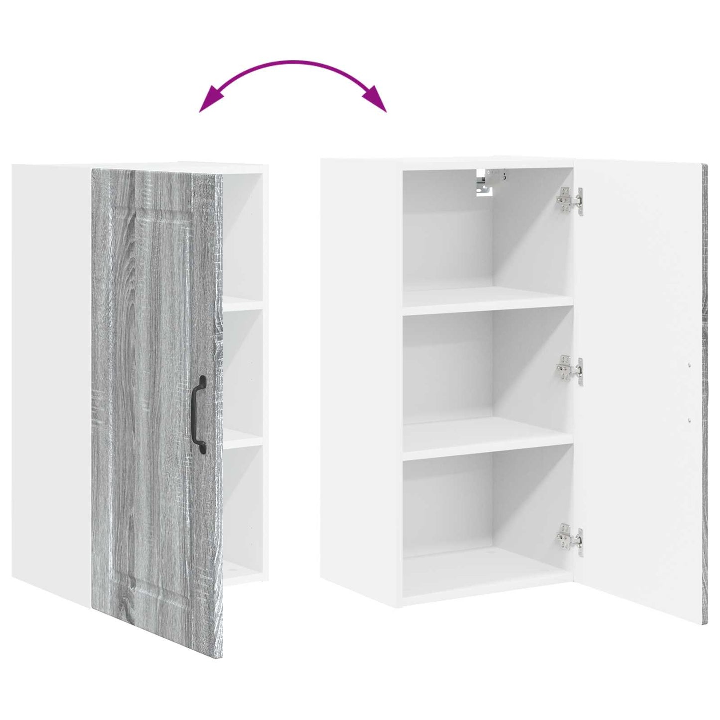 vidaXL Ντουλάπα Κουζίνας με ράφι Γκρίζο Σονομα 40 x 31 x 80 εκ.